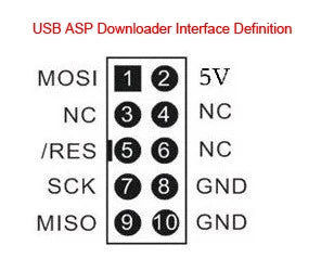Estardyn New USBASP USBISP AVR Programmer USB ISP USB ASP ATMEGA8 ATMEGA128 Support Win7 64K 10Pin To 6 Pin Adapter Board