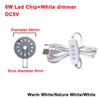 DC5V Dimmable LED Chips 5730 SMD LED Lamp 5W 6W 10W LED Light Beads White Warm White DIY Light Adjustable LED Bulb USB Dimmer
