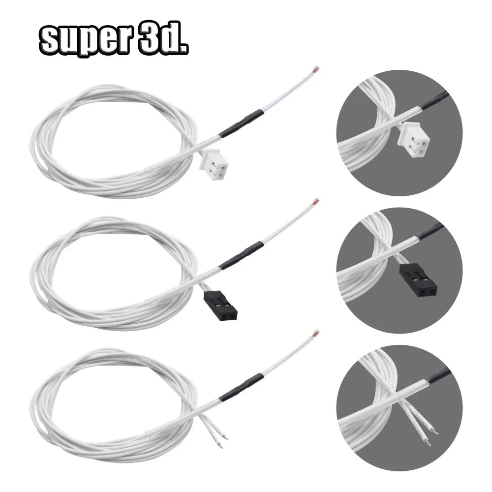 100K Ohm NTC 3D Printer Thermistor With Dupont/XH2.54 NTC3950 Thermal Sensor Heatbed Thermistors Temperature Heater Cable
