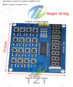 TZT TM1637 4 Bits / TM1638 / 74HC595 8 bit Digital LED Display Module 7 Segment 0.36Inch Clock RED Anode Tube Four Serial Driver