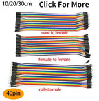 50pcs 10/20/30cm 2.54mm Color Optional DIY Electronic Kit Breadboard Dupont Cable for Arduino Male Female Dupont Jumper Wire