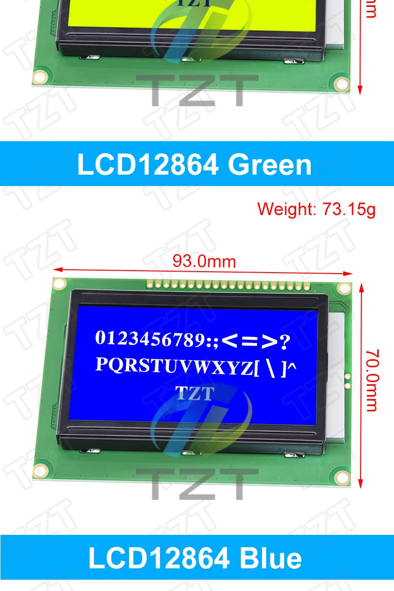 TZT LCD1602 LCD 1602 2004 12864 module Blue Green screen 16x2 20X4 Character LCD Display Module HD44780 Controller