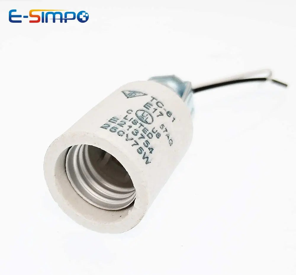 4pcs E17 Porcelain CFL Halogen Chandelier LED Lamp Bulb Base Light Socket Holder with Bracket Ceramic 10cm Silicone Wire