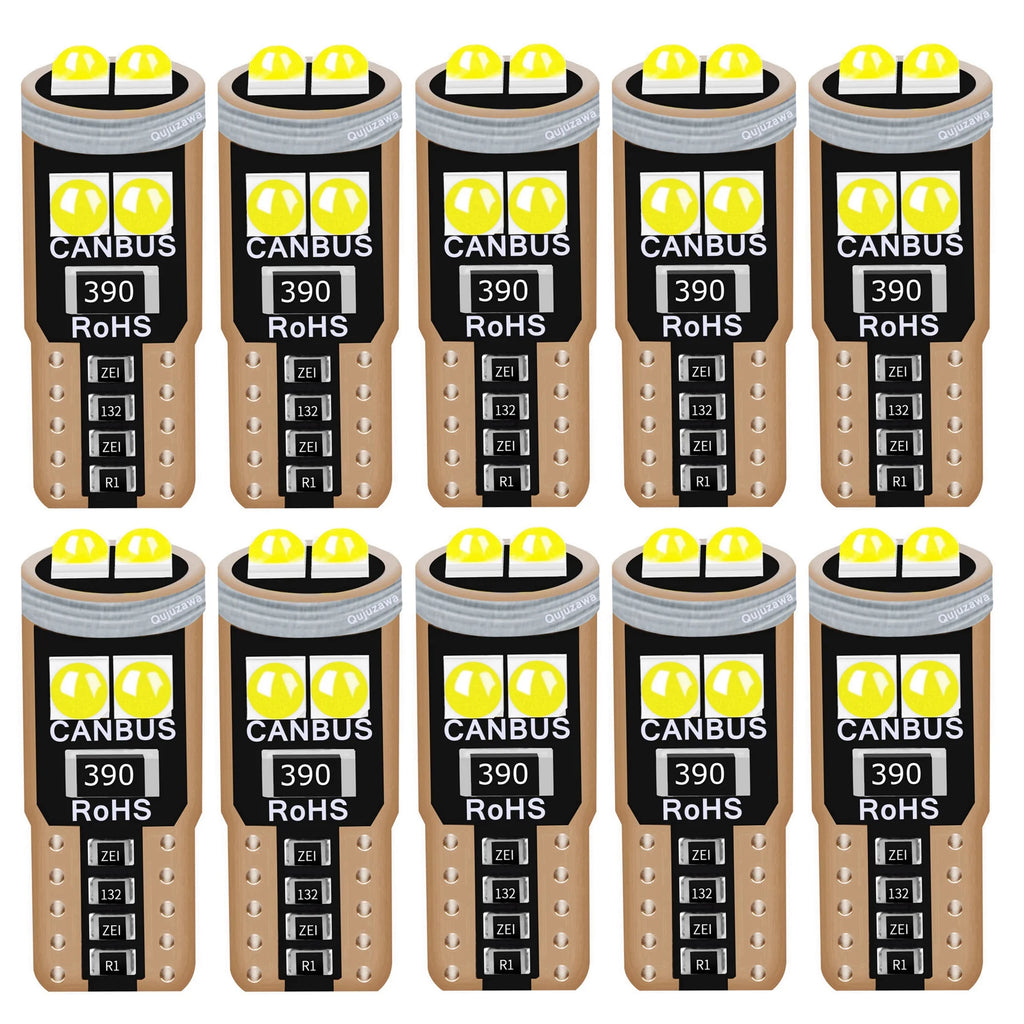 10Pcs T10 W5W WY5W 2825 Super Bright LED Canbus No Error Car Interior Reading Dome Lights Auto Parking Lamp Wedge Tail Side Bulb