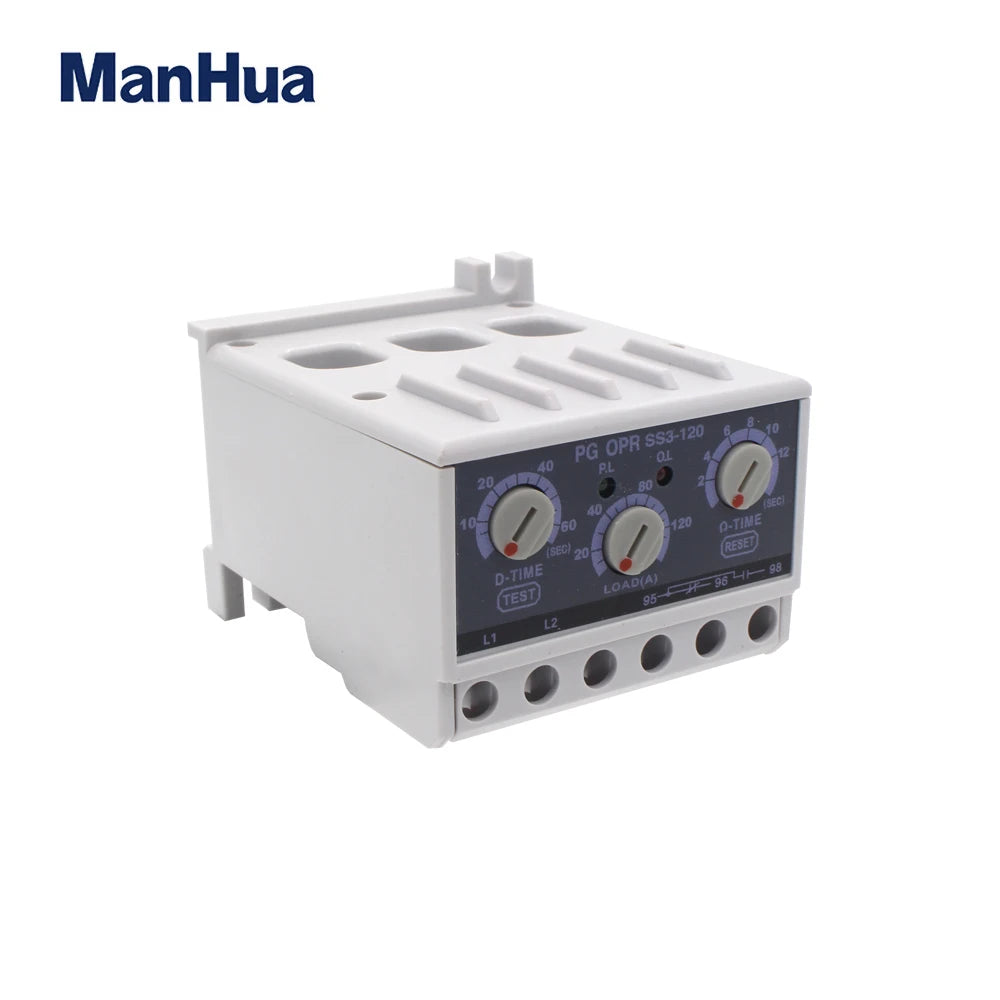 ManHua Overload Relay10-120A PG OPR SS3-120 160-450VAC Electronic Overload Relay Motor Protector Thermal Overload Relay