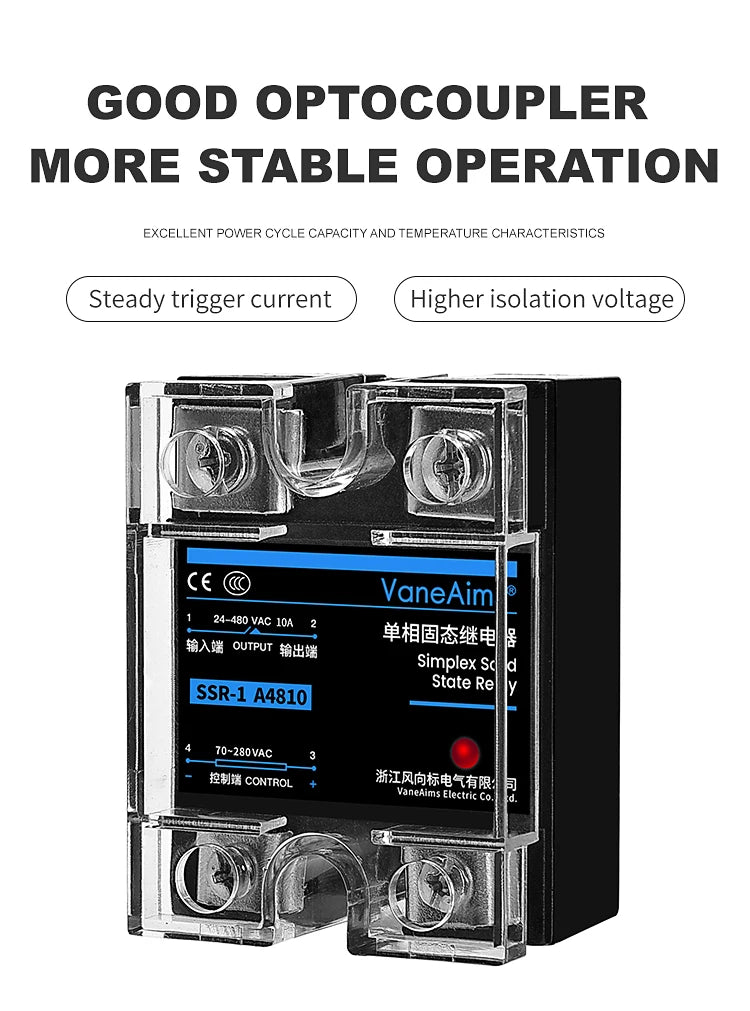 Solid State Relay Single Phase SSR 220V 25A 40A Output SSR-25DA SSR-40DA SSR-40AA SSR-40DD Relay Module for Temperature Control