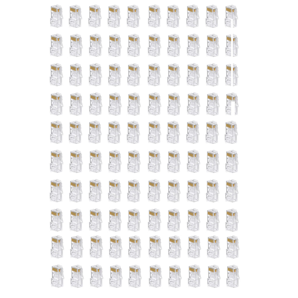 RJ45 Connectors Cat6 RJ45 Pass Through Connector, Cat6/Cat5e Connectors, Ethernet Cable Crimp Connectors Network Plug Set