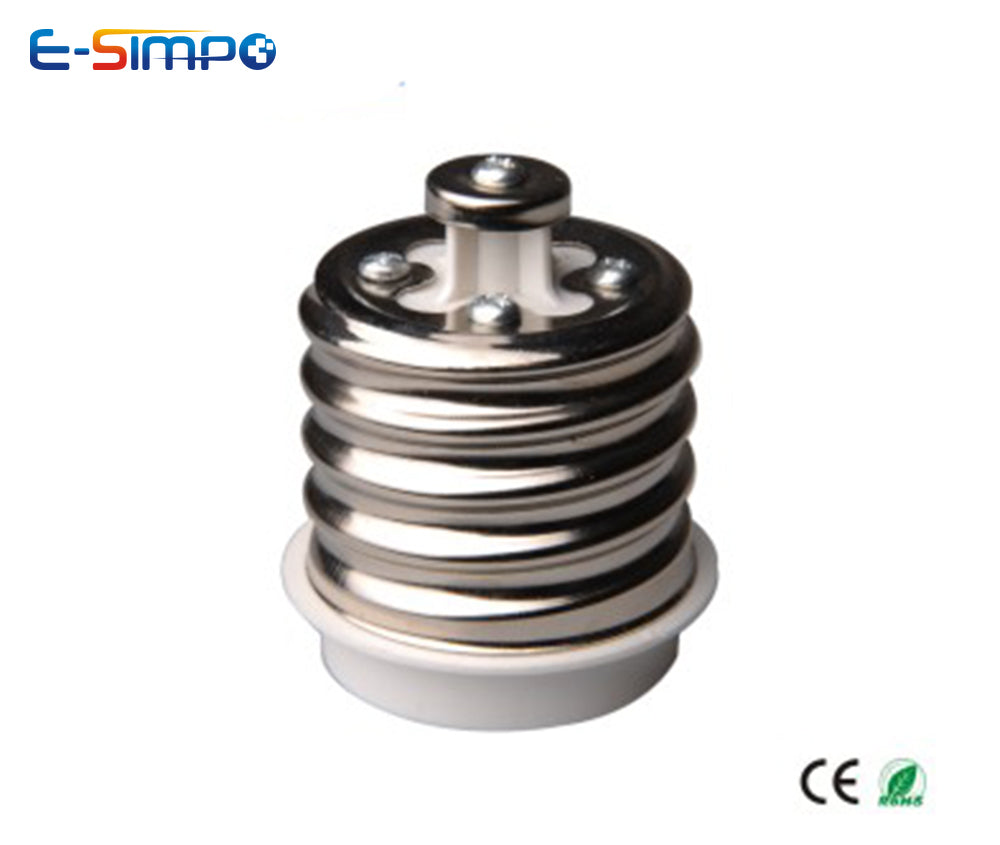 2PCS E40 To E27 Light Socket Adapter ExtenderLED PBT Porcelain Ceramic Mogul Highbay Base To Medium Screw Lampholder Converter