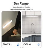 LED Night Light 20/30/40/60CM Motion Sensor Wireless USB Cabinet Night Light Wardrobe Lamp For Kitchen Cabinet Bedroom Wardrobe