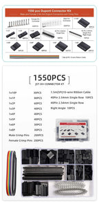 Dupont Connector 2.54mm Cable Jumper Wire Pin Header Housing Kit Male Crimp Pins+Female Pin Terminal Connector Electric Cable
