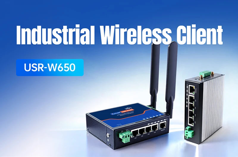 PUSR Serial RS485/RS232 to Ethernet/WiFi 2.4G&5.8G Dual Band WiFi 5Gigabit Port CAN Protocol Converter Modbus RTU to TCP W650