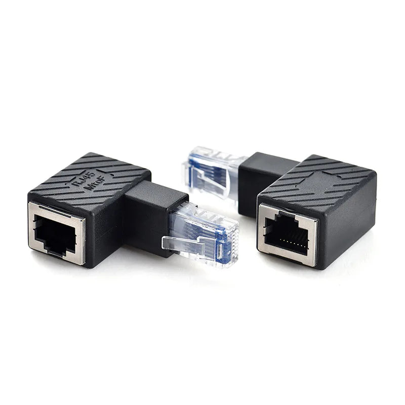 90/180/270 Degree Right Angle RJ45 Male to Female Cat5/6 Ethernet LAN Extension Adapter Cable  Screw panel mount Ethernet 30cm