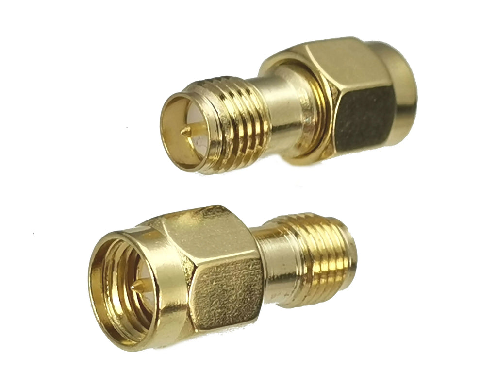 1pcs Connector Adapter SMA RP-SMA to SMA RPSMA Male Plug & Female Jack Straight & Right angle RF Coaxial Converter New Brass