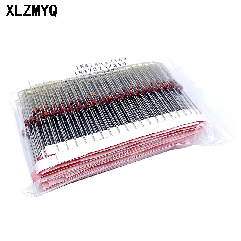 600pcs 3V-47V Diode Kit 1W Zener Voltage Regulator 39V 30V 27V 24V 22V 20V 18V 16V 13V 12V 10V Zener Diode Set 30Values*20pcs