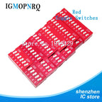 10pcs Slide Type DIP Switch Module 1 2 3 4 5 6 7 8 PIN 2.54mm Position Way DIP Red Pitch Red Snap Switch Dial Switch