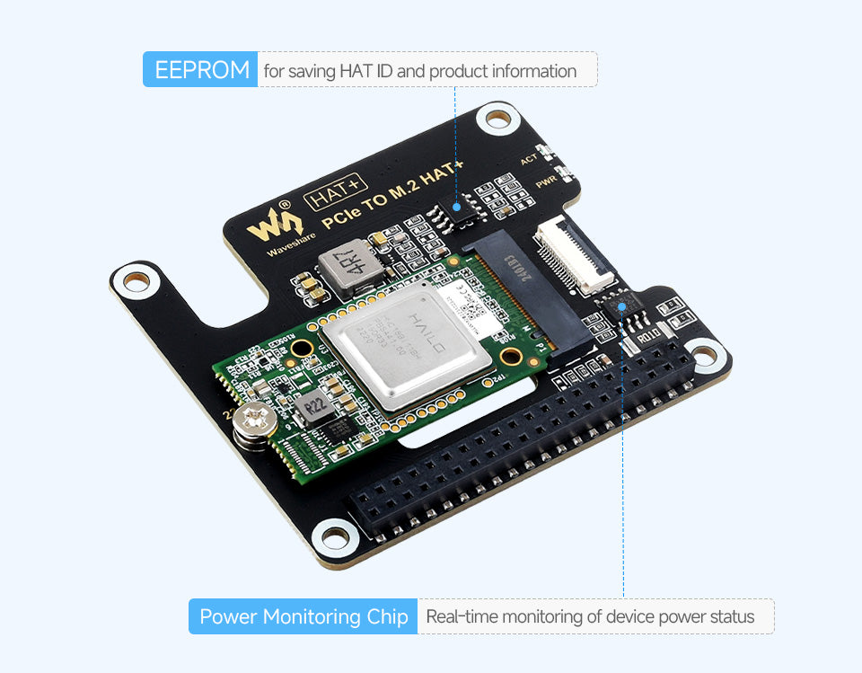 Hailo-8 M.2 AI Accelerator Module Based On the 26TOPS Hailo-8 AI Processor Suitable For Raspberry Pi 5