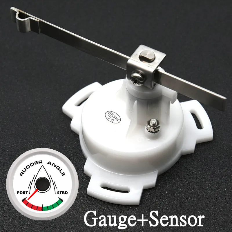 52mm 0-190ohm Waterproof Boat Marine Rudder Angle Indicator With Rudder Angle Sensor 7 color Backlight for Car Truck 12V/24V