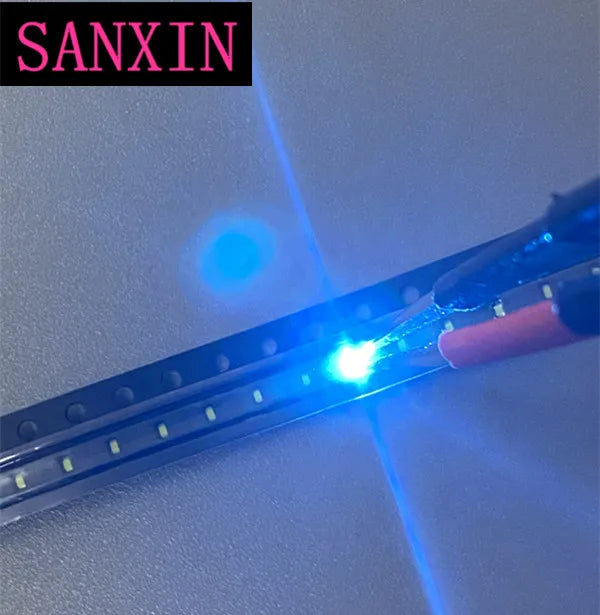 MX 100pcs 5050 1206 2835 3528 0402 0603 0805 3014 4014  Ice Blue SMD LED Diode High Brightness Lighting Bead for DIY Projects