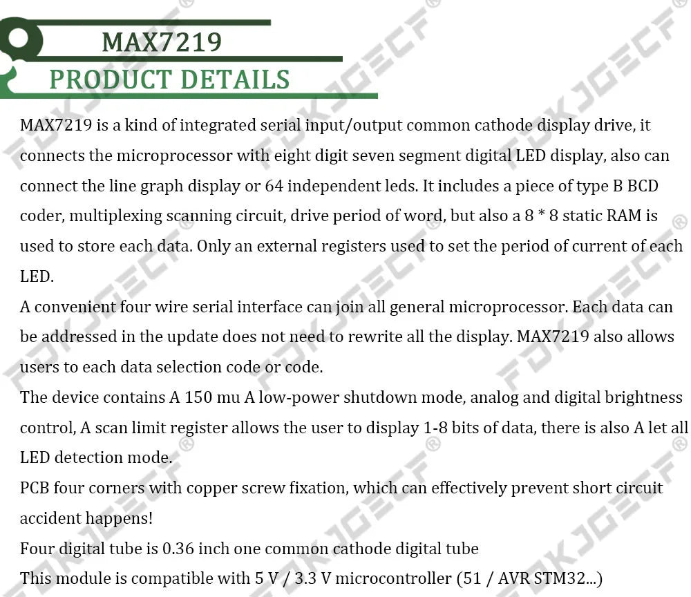 TM1637 4 Bits / TM1638 / MAX7219 8 bit Digital LED Display Module 7 Segment 0.36Inch Clock RED Anode Tube Four Serial Driver