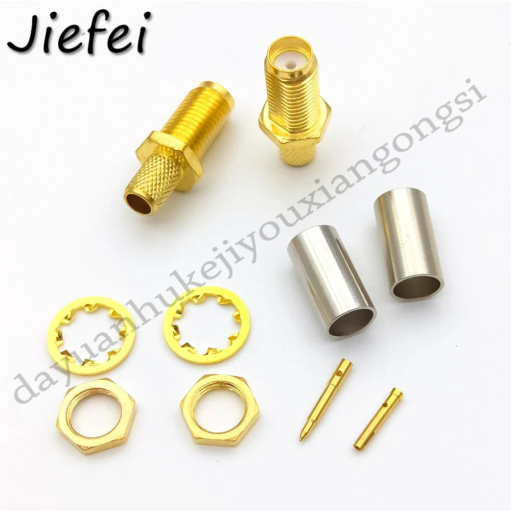 100-400 PCS SMA Male Plug / RP-SMA Female  Jack Crimp RG58 LMR195 RG142 RG400 RG223 RF Connector