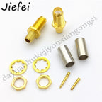 100-400 PCS SMA Male Plug / RP-SMA Female  Jack Crimp RG58 LMR195 RG142 RG400 RG223 RF Connector