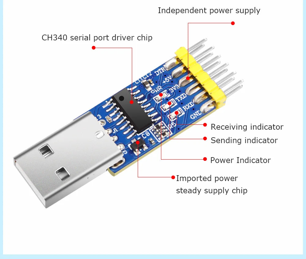 WitMotion USB-UART 6-In-1 Converter, Multifunctional USB-TTL/RS485/232, TTL-RS232/485,232-485)Serial Adapter, CH340/ CP2102 Chip