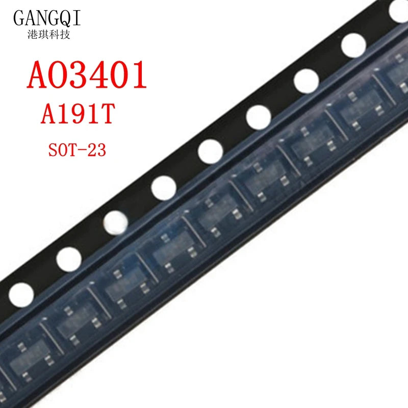 100PCS AO3401 SOT23 A19T SOT-23 P-Channel MOSFET TRANSISTOR New In Stock