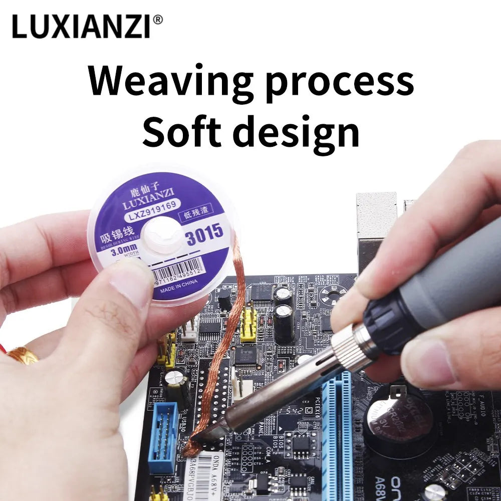 LUXIANZI  Desoldering Wire 1/1.5/2/2.5/3/3.5/4.0mm Width 1.5M Length Desoldering  Braid For Soldering  Desoldering Mesh Welding