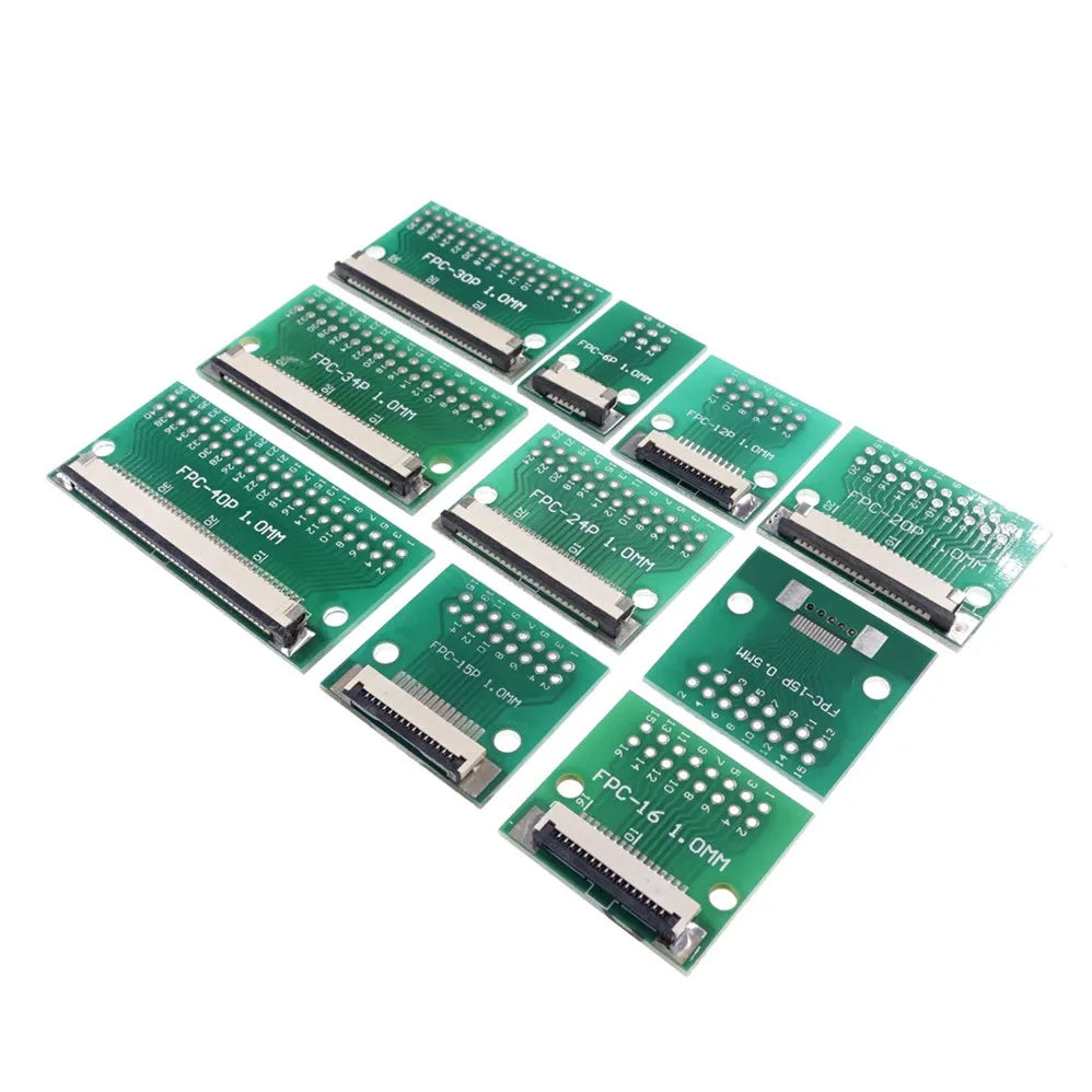 FPC FFC 4 6 8 10 12 15 16 20 24 30 34 40 50 60 Pin Adapter 1.0 MM to 2.54 X 2.54 mm Pitch Through Hole DIP PCB Converter