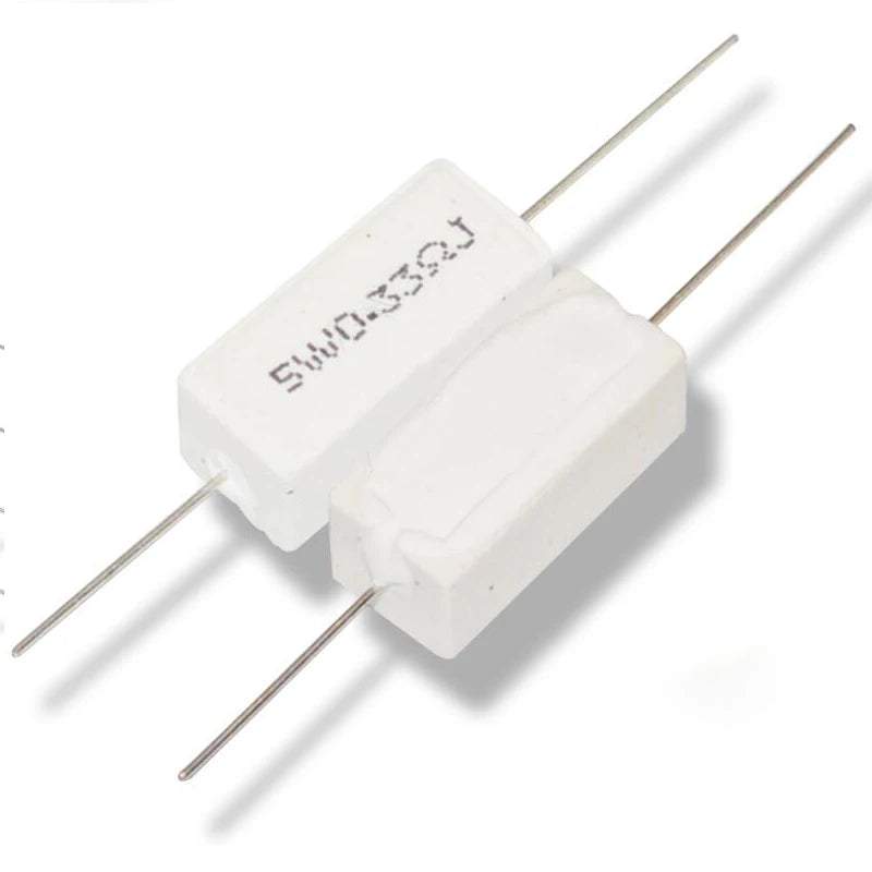 10pcs 5W 5% Cement Resistor Power Resistance 0.1 ~ 10K 0.1R 0.5R 1R 10R 100R 0.22 0.33 0.5 1 2 5 8 10 15 20 25 30 100 1K 10K ohm