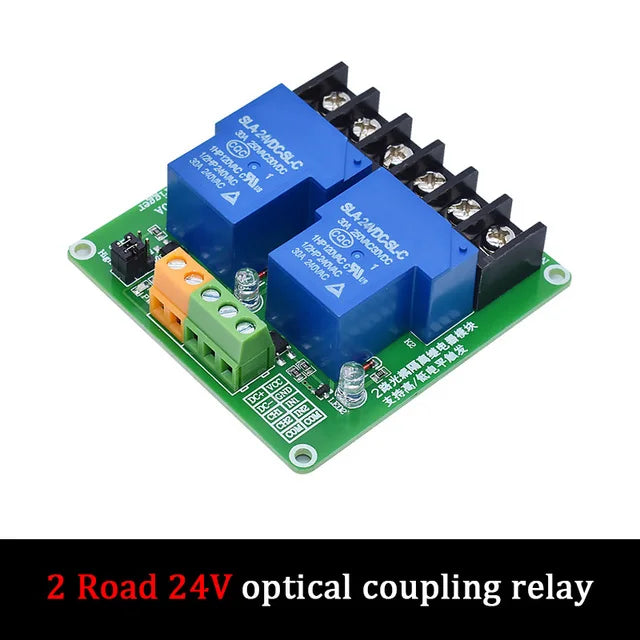 ONE TWO 1 2 channel relay module 30A with optocoupler isolation 5V 12V 24V supports high and low Triger trigger