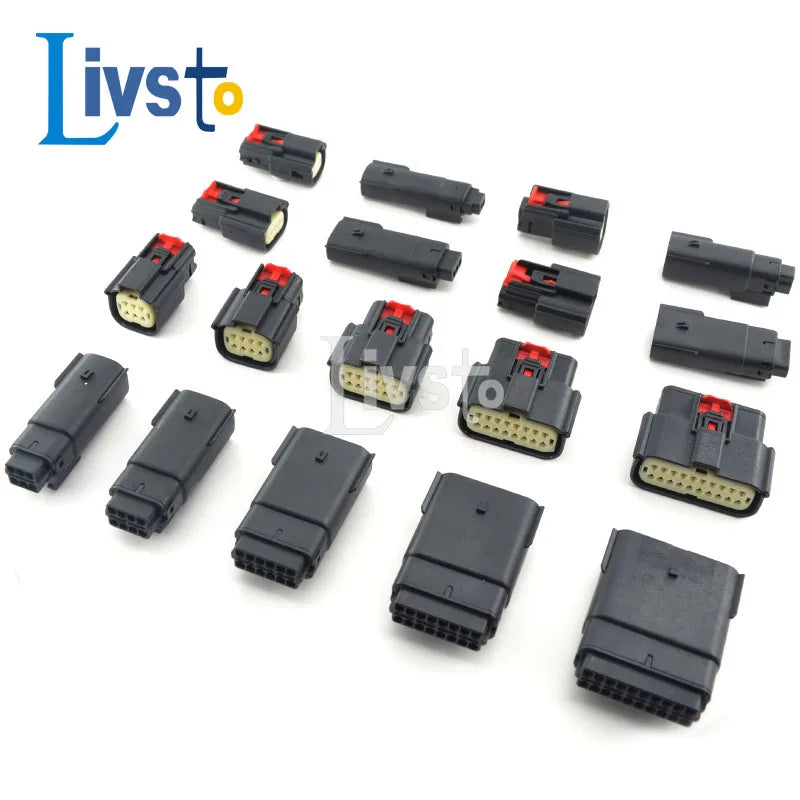 1 Set 2 3 4 6 8 12 16 20 2Pin Way Molex Car Waterproof Connector Tail Lamp Male Female Socket Plug 33471-0301 33472-0601