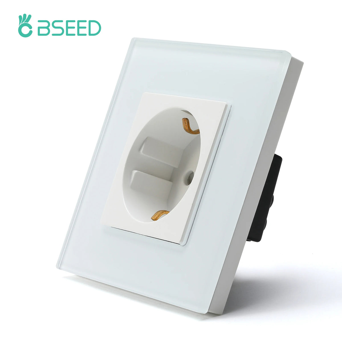 BSEED 1/2/3Gang Touch Light Switch 1Way Simple Sensor Switch Type-c USB Sockets EU Standard Glass Panel Blue Backlight 10A White