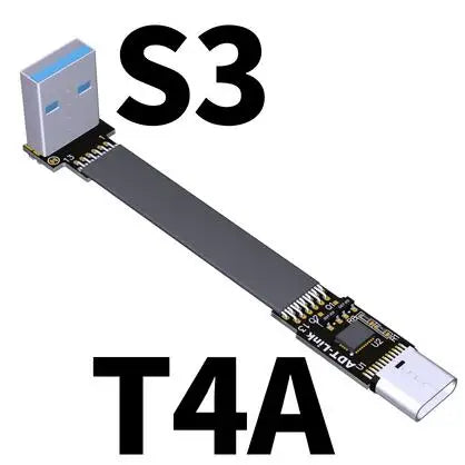 USB Type-C Ribbon Cable Flat EMI shielding FPC Cable USB 3.0 Type C 90 degree Angle Connector up downward 5cm-3m USB 3.1