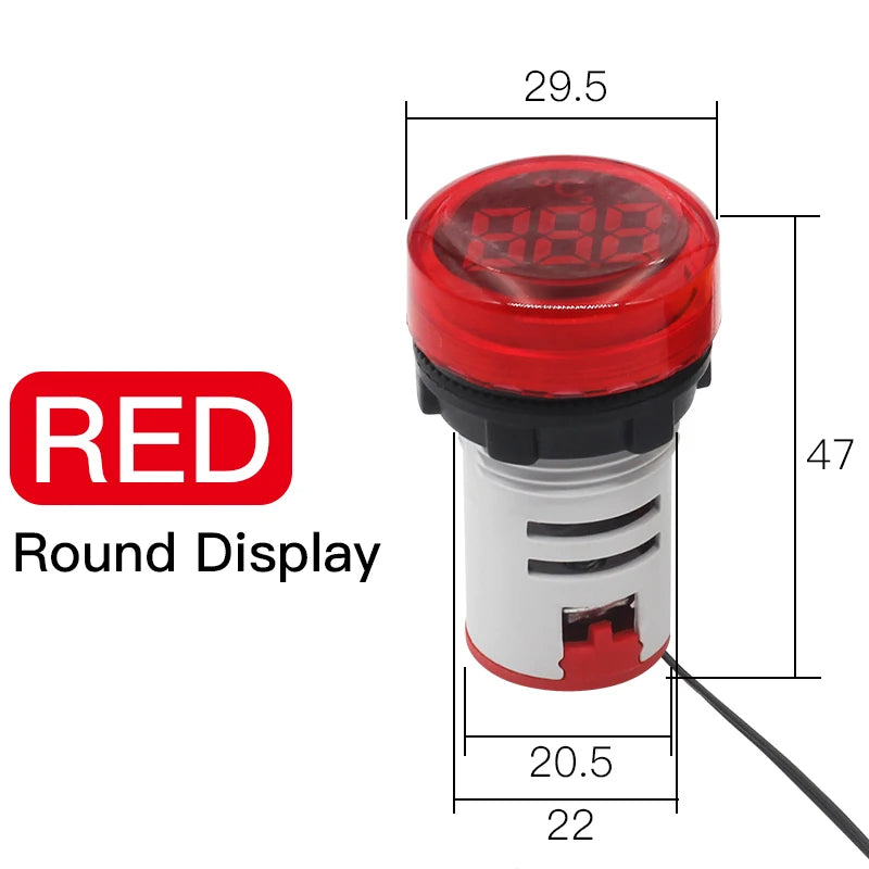 Mini Digital LED Thermometer Square/Round Head Temperature Gauge for Liquid & Air Measurement Range -25℃ to 150℃