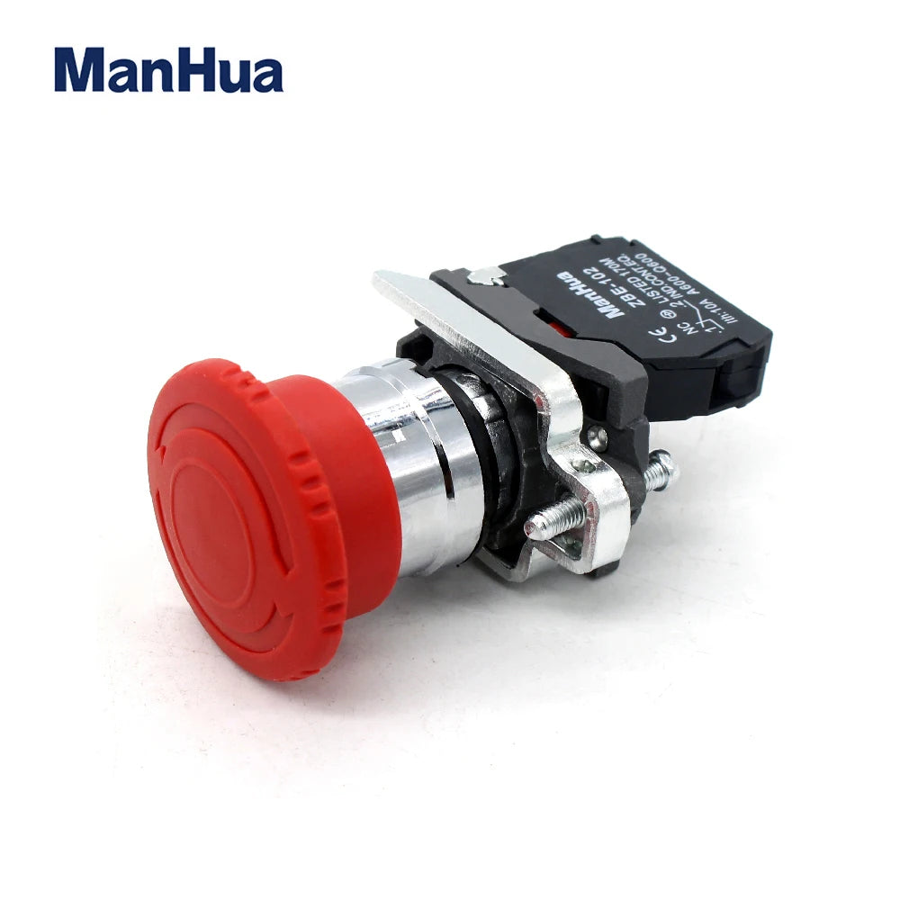 ManHua XB4-BS542 Emergency Stop Push Button Switch For Industrial Control Turn to Release Push Button Switch