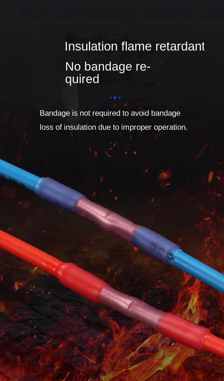 20/50pcs Wire Connection Pipe Terminal Heat Shrink Butt Crimp Terminals Waterproof Insulated Seal Wire Connectors Heat Shrinkab
