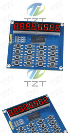 TZT TM1637 4 Bits / TM1638 / 74HC595 8 bit Digital LED Display Module 7 Segment 0.36Inch Clock RED Anode Tube Four Serial Driver