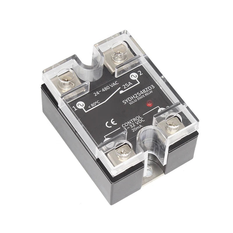 Slim Solid State Relay 10A 25A 40A Dc control Ac/ Ac control Ac Single Phase SSR Din Rail Mount Relays Module equipped Heat sink