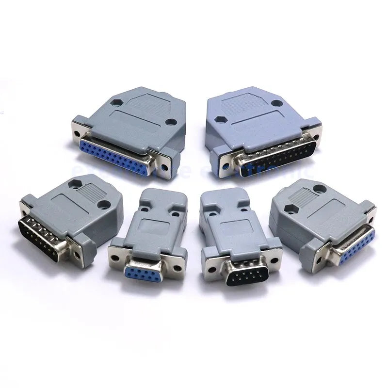 2/5sets DB-9 RS232 Serial Port Connector DB Connector 9/15/25/37 Pin Copper RS232 COM Adapter With Plastic Case Metal shell