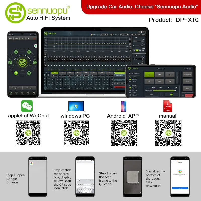 Sennuopu Car DSP Processor 4 Channel Amplifier 8 Channels Digital Sound Processors with LCD Remote Controller