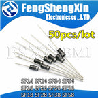 50pcs SF14 SF24 SF34 SF54 SF16 SF26 SF36 SF56 SF18 SF28 SF38 SF58 DIP super fast recovery diode 400/600V 1A2A3A5A