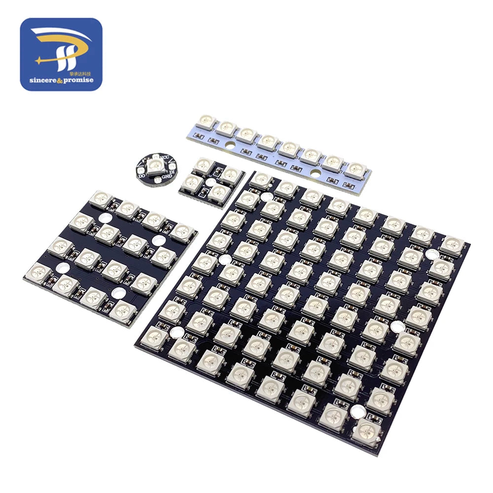 5V 1Bit 3 4Bit 7 8Bit 9 12Bit 16Bit 24Bit 32Bit 64 Bits WS2812 5050 RGB LED Ring Lamp Light + Integrated Drivers For Arduino Diy
