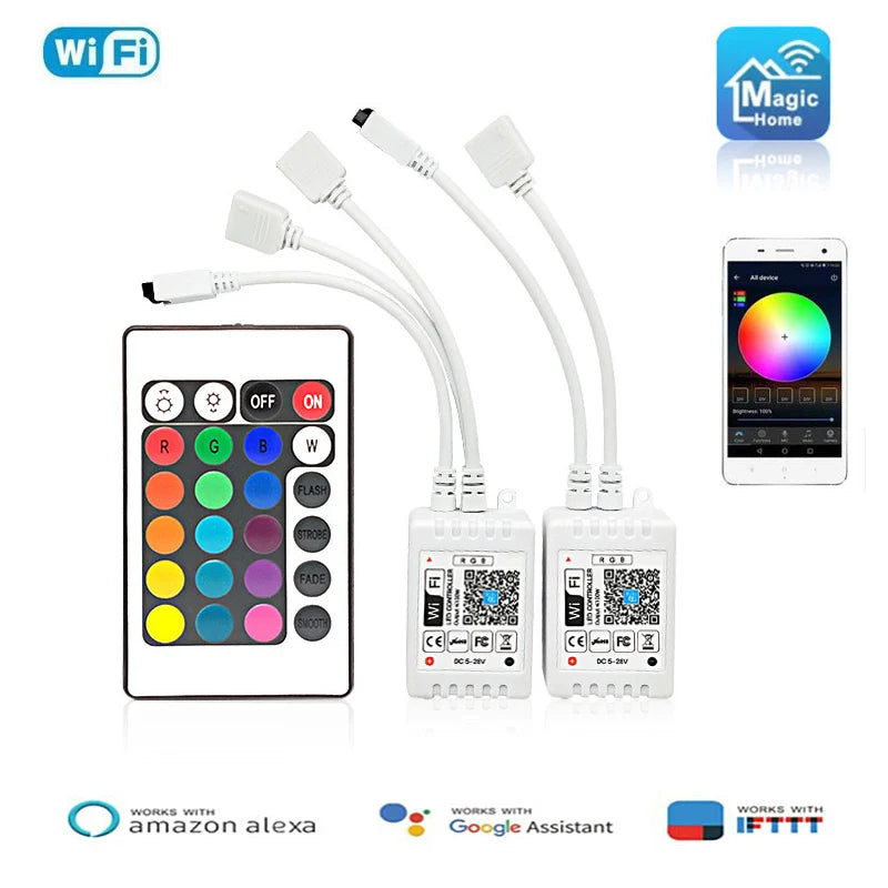 12V 24V LED Strip WIFI RGB RGBW Controller Android IOS APP Bluetooth-compatible Magic Home IR Control For RGB RGBW LED Strip