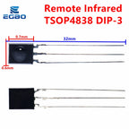 EGBO   High Quality 1Pcs/lot IR Receiver 38 kHz Remote Infrared Module TSOP4838 DIP-3