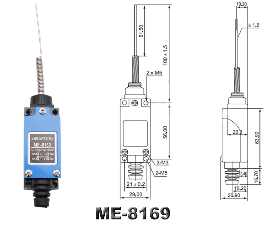 CNC Momentary Limit Switch ME 8104 8108 8111 8122 9101 5A/220V Rotary Roller Lever Sealed Industrial Machine Limit Switch