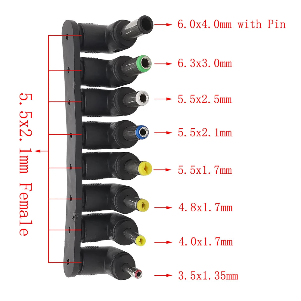 DC Power Adapter Kits Universal 5.5 mm x 2.1 mm DC AC Power Adapter Tips Connector For Lenovo Laptop Power Supply Plug Jack Se