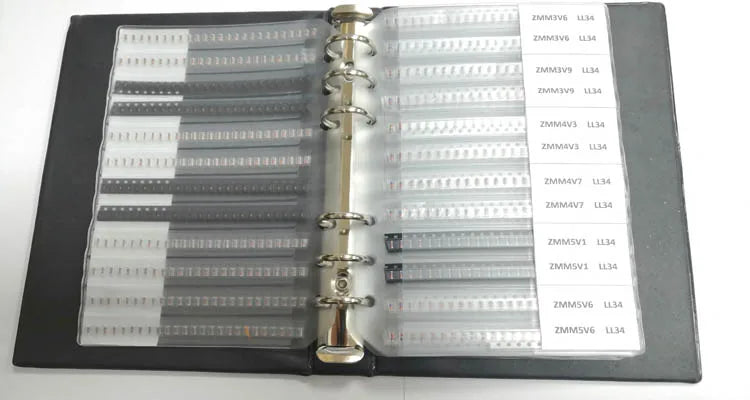 LL34 SMD Zener Diode Book LL4148 1/2W 2v-510v 34Values Package Assorted Kit 0.5W Eries Sample Book Commonly Used Sample Kit