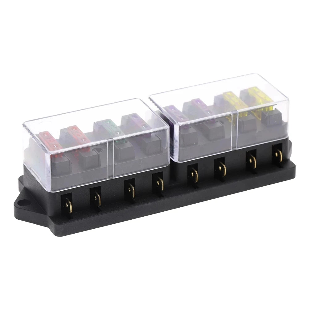 4/6/8/10/12 Way Car Fuse Holder Car Fuse Box Truck Auto Blade  with 4/6/8/10/12 Fuses for 12V 32V ATO Standard Circuit