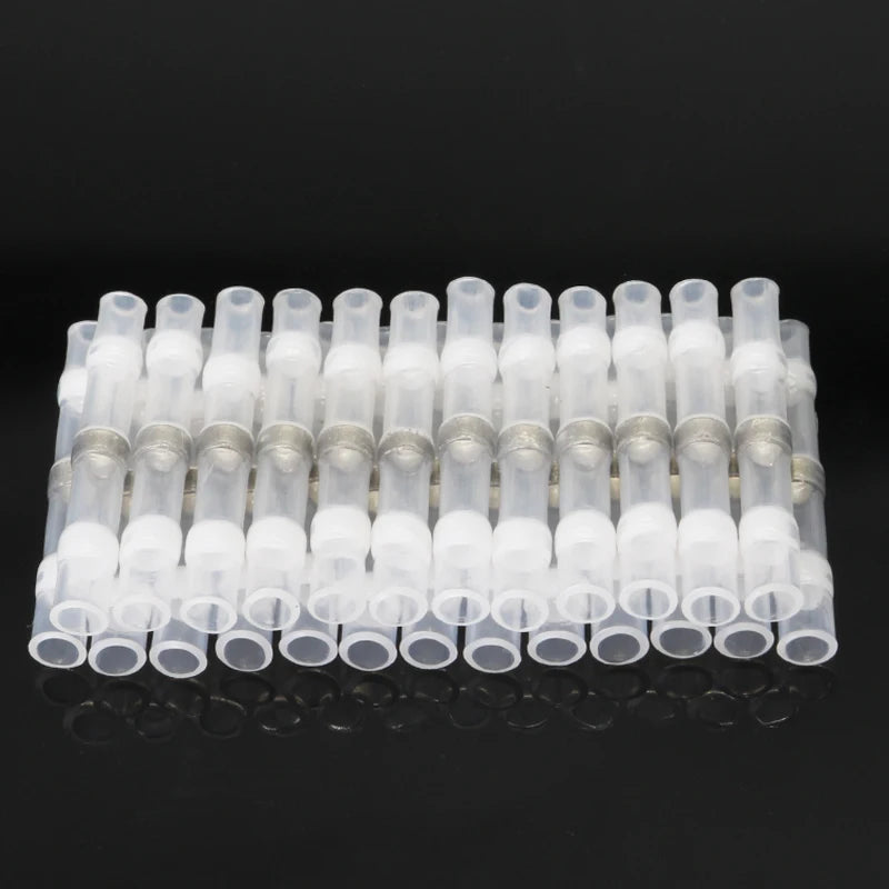 Heat Shrinkable Wire Connectors 50PCS SST21 Waterproof Sleeve AWG22-18 Butt Electrical Splice Tinned Solder Seal Terminal
